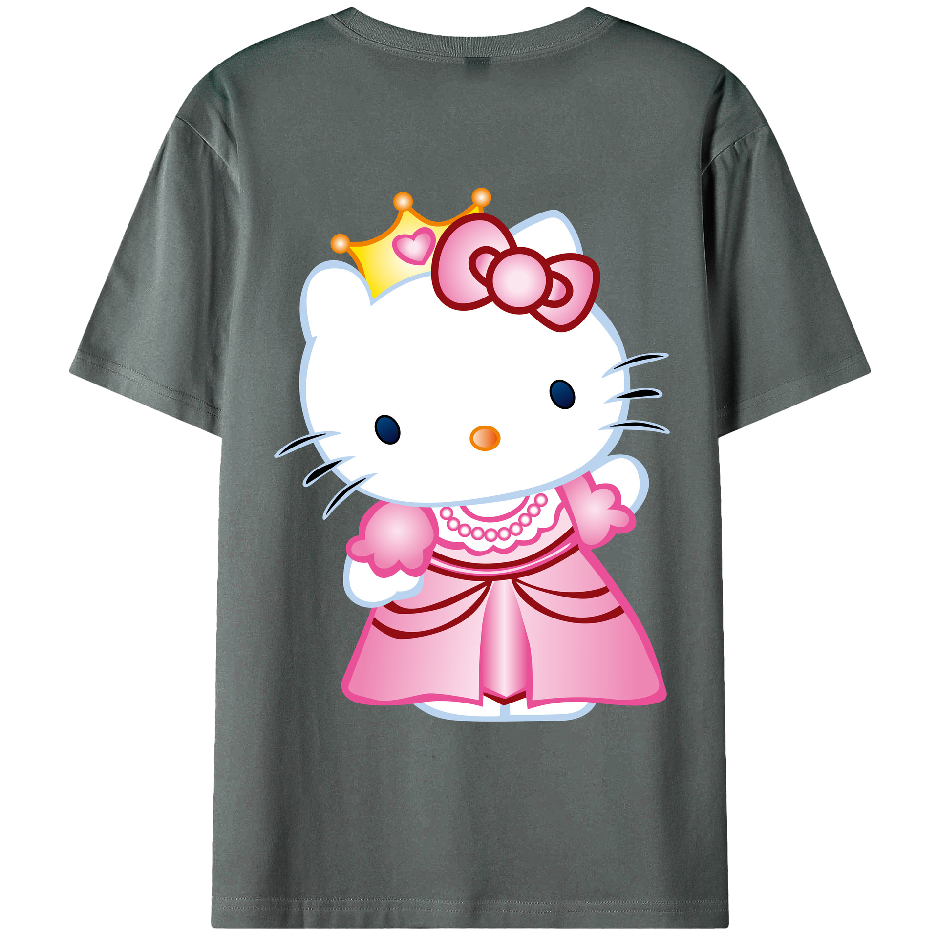 （画像用） Hello Kitty ハローキティ 綿100％ メンズ半袖Tシャツ（バックプリント） 通気性